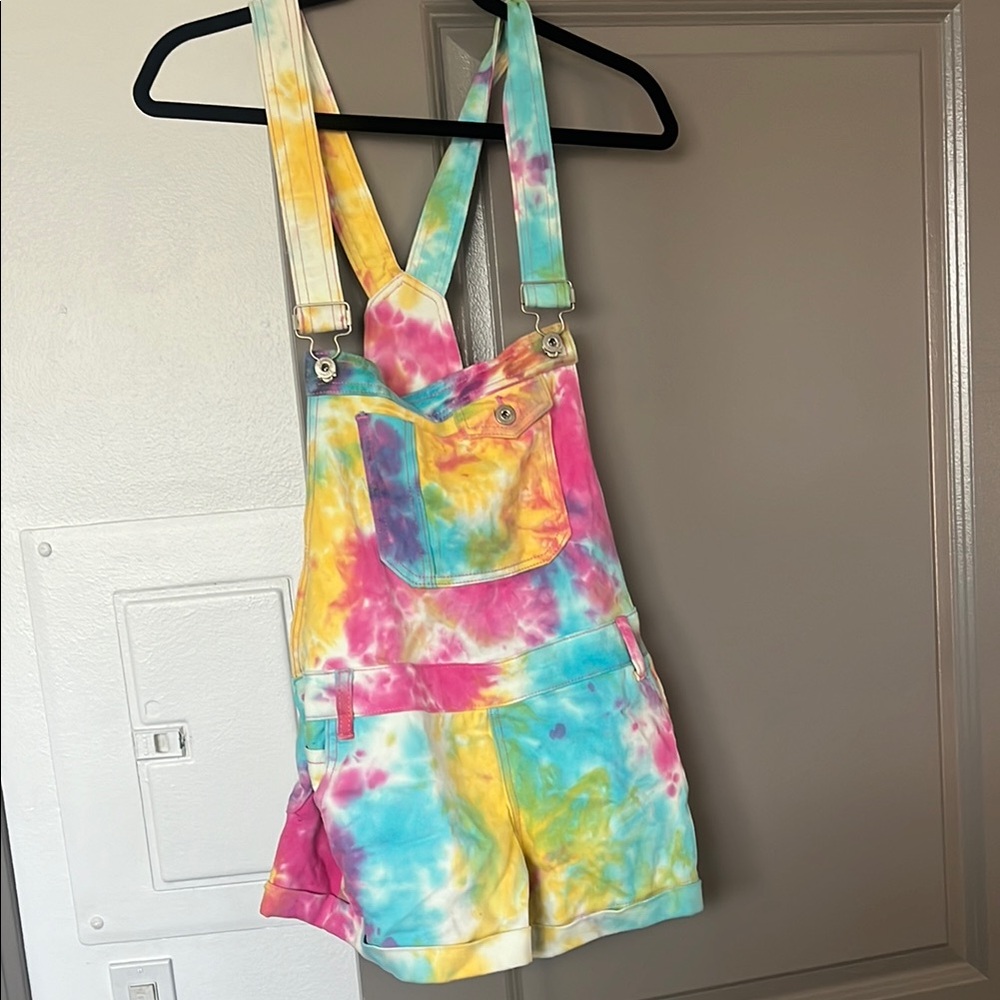 Colorful Tie-Dye Overalls